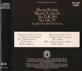 Murray Perahia - Mozart: Piano Concertos Nos. 25 & 5 (1982)