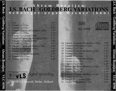Abram Bezuijen - J.S. Bach: Goldberg Variations (Schnitger-organ Weener) (1999)