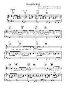 Beautiful life - Union J (Piano-Vocal-Guitar (Piano Accompaniment))