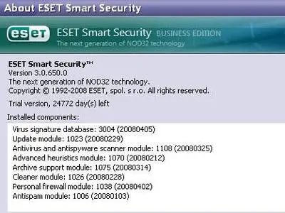 Eset Nod32 Antivirus Home and BE 3.0.650 for 32 and 64 bit