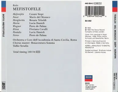 Boito - Mefistofele - Siepi - Del Monaco - Tebaldi ( CD 1993 )