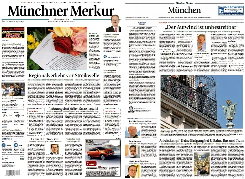 Münchner Merkur Wochenendausgabe vom 23./24. Oktober 2010