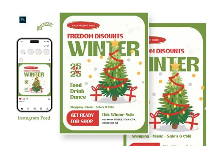 Gave Winter Sale Day Flyer Template