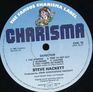  Steve Hackett ‎– Defector  {UK Reissue} Vinyl Rip/ 