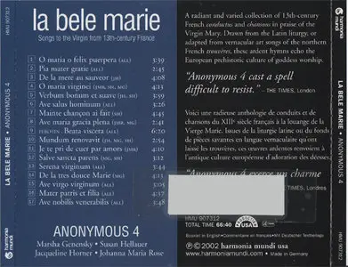 Anonymous 4 - La Bele Marie: Songs to the Virgin from 13th-Century France (2002)