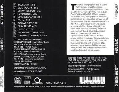 Duane Tatro - Jazz For Moderns (1955) {Contemporary OJCCD-1878-2 rel 1996}