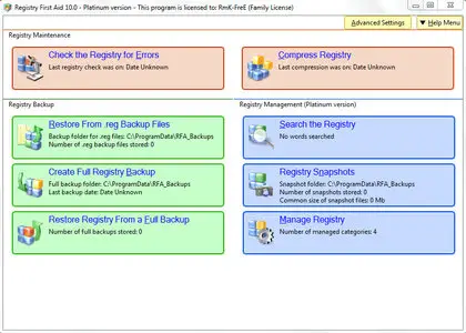 Registry First Aid Platinum 10.1.0 Build 2298 Multilingual (x86/x64) Portable