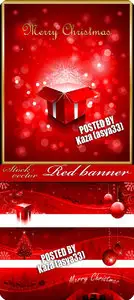Red Christmas banners
