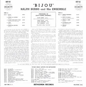 Ralph Burns And His Ensemble - Bijou (1955) {2014 Japanese Bethlehem Album Collection 1000 CDSOL-613}