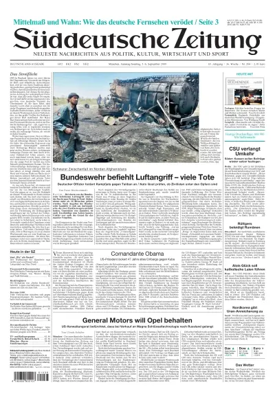 Sueddeutsche Zeitung vom 05.09.2009