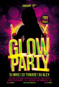 Glow Party Flyer Template