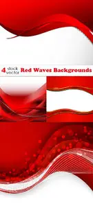 Vectors - Red Waves Backgrounds