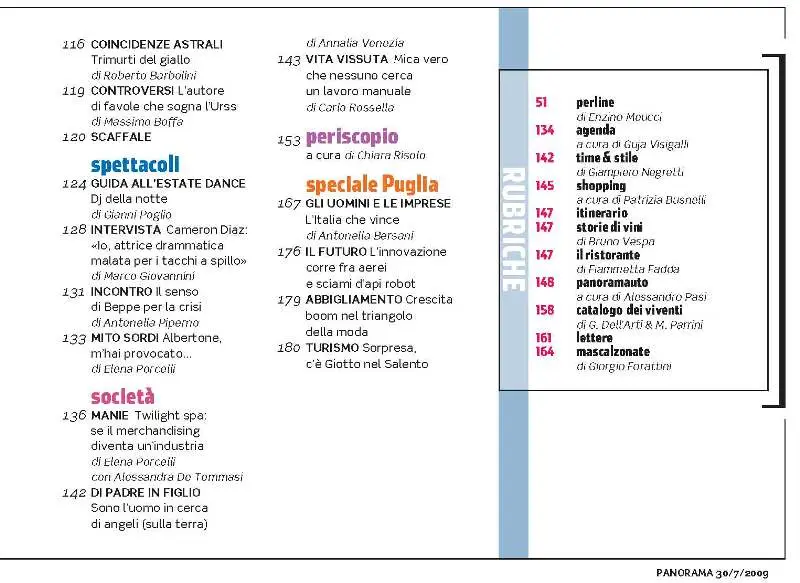 Panorama n. 31 del 30/07/09