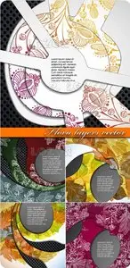 Flora layers vector background