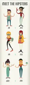 Hipster Vector Characters Set 1