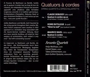 Arcanto Quartett - Claude Debussy, Henri Dutilleux, Maurice Ravel: String Quartets (2010)