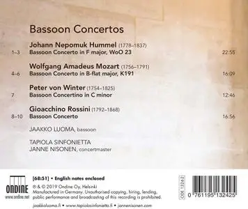 Jaakko Luoma, Janne Nisonen, Tapiola Sinfonietta - Bassoon Concertos: Mozart, Winter, Hummel, Rossini (2019)