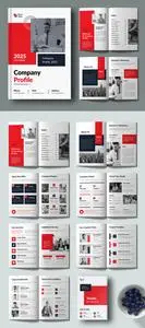 Corporate Company Profile With Red Color 728990258