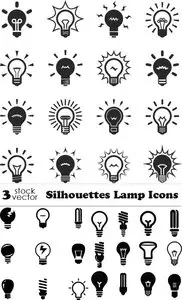 Vectors - Silhouettes Lamp Icons
