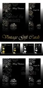 Black Vintage Gift Cards Vector