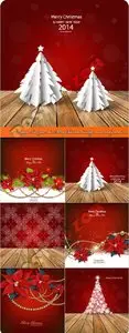2014 Happy New Year and Merry Christmas holiday vector backgrounds 20