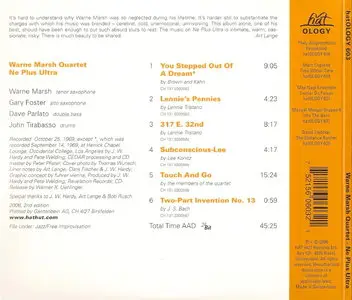 Warne Marsh Quartet - Ne Plus Ultra (1969) [Remastered 2006]