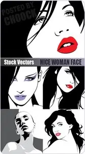Nice woman face - Stock Vector