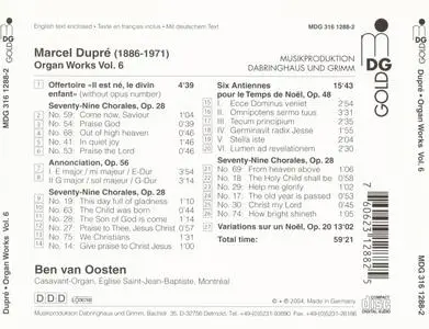 Marcel Dupre - Organ Works, Volume 6 - Ben van Oosten (2004) {MDG 316 1288-2}