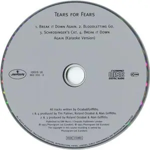 Tears For Fears - Break It Down Again (UK CD5) (1993) {Mercury}