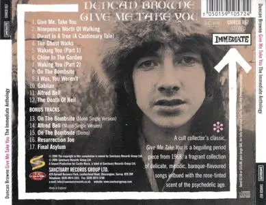 Duncan Browne - Give Me Take You (1968) {Immediate--Castle Music CMRCD057 rel 2000}