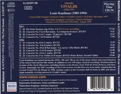 Louis Kaufman - Vivaldi: 12 Violin Concertos Op. 8, The Four Seasons (2005)