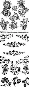 Vectors - Floral Ornament Elements Mix 11