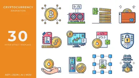 Cryptocurrency Animated Icons | After Effect 52338555