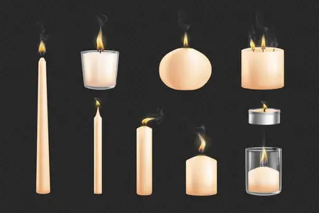 EE -  Different wax candles types and shapes PZFFZ27