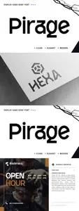 Pirage - Modern Geometry Display Sans Serif Font VHHAAKK