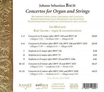 Bart Jacobs, Les Muffatti - Johann Sebastian Bach: Concertos for Organ and Strings (2018)