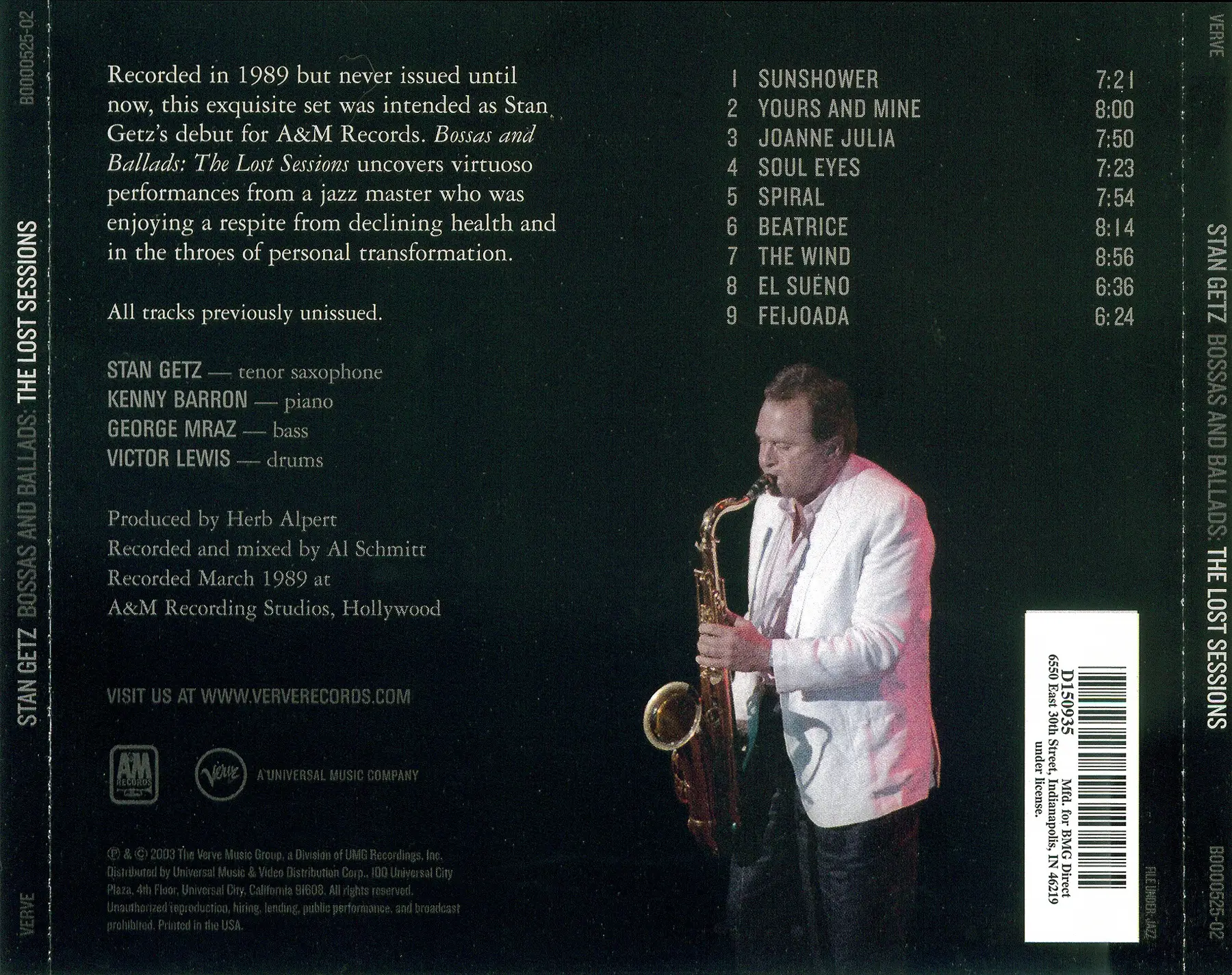 Stan Getz - Bossas And Ballads: The Lost Sessions (1989) {Verve B0000525-02 rel 2003}