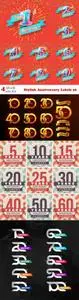 Vectors - Stylish Anniversary Labels 26