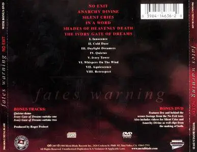 Fates Warning - No Exit (1988) [1988, US 1st Press / 1994 and 2007, Remastered]