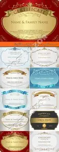 Certificate and diploma elegant template vector 16