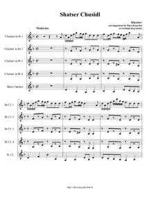 Shatser Chusidl (Klezmer music) pour quintette de clarinettes/for clarinet quintet