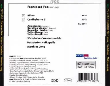 Matthias Jung, Batzdorfer Hofkapelle, Sachsiches Vocalensemble - Francesco Feo: Missa, Confitebor a 5 (2009)