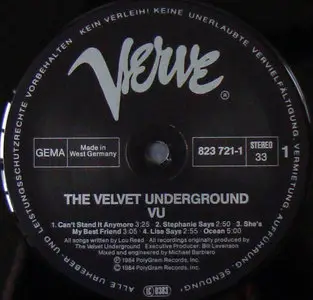 The Velvet Underground - VU (German Verve 1st pressing) Vinyl rip in 24 Bit/ 96 Khz + CD 