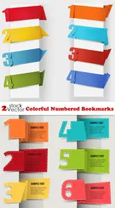 Vectors - Colorful Numbered Bookmarks