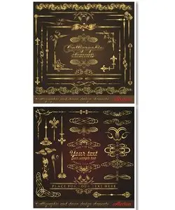 Gold Calligraphic Elements