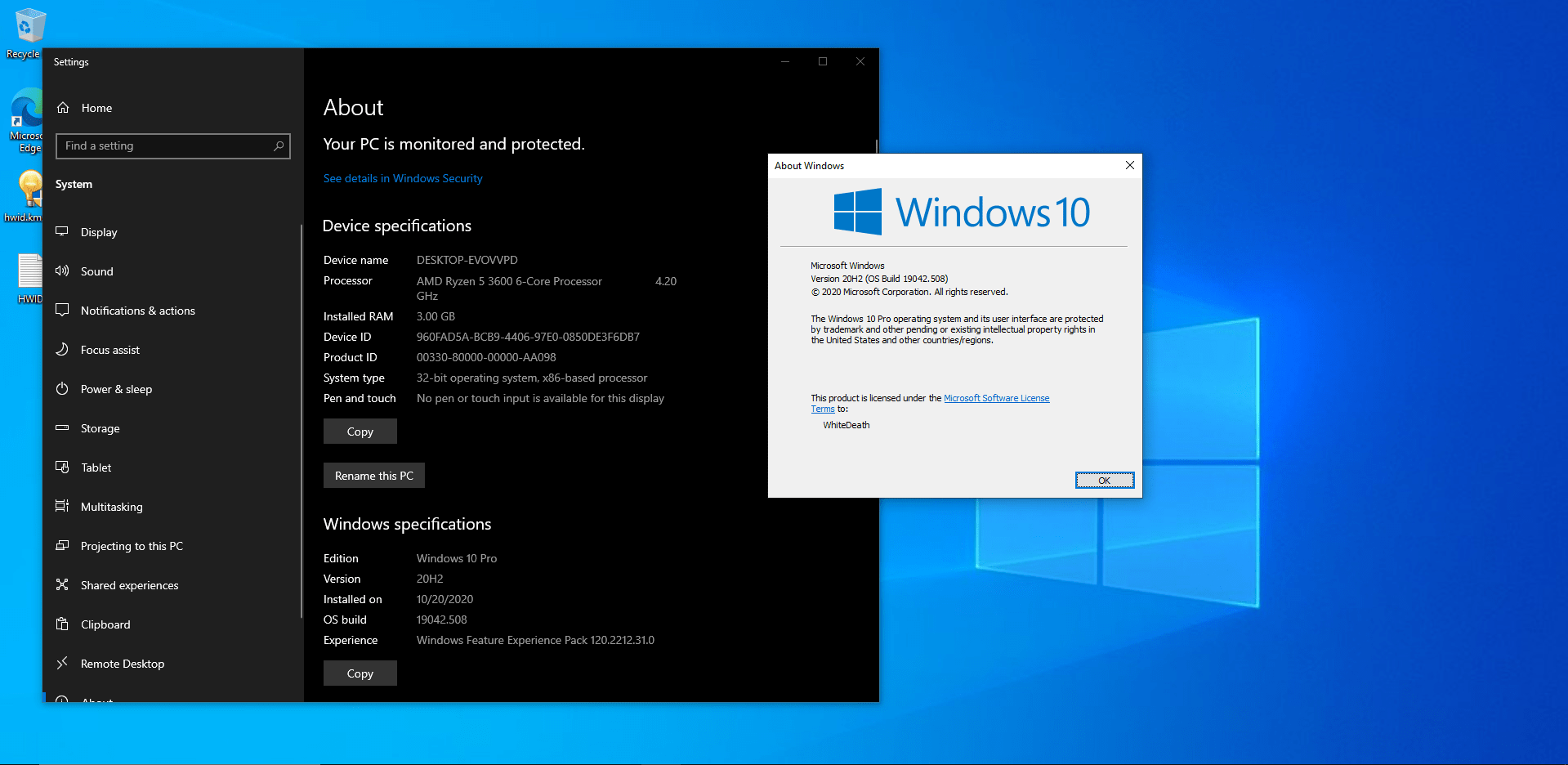 Windows 10 version 20H2 Build 19042.508 BUSINESS Edition ...