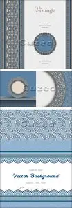 Vector - Blue vintage invitation