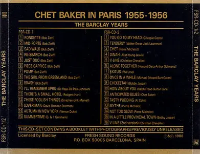 Chet Baker - In Paris, The Barclay Years 1955-1956 [2CD] (1988)