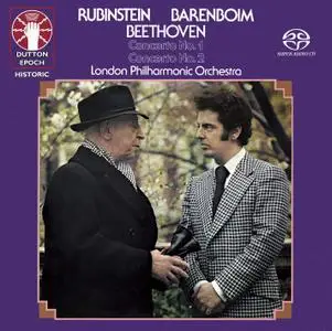Arthur Rubinstein, LPO, Daniel Barenboim - Beethoven: Piano Concertos 1 & 2 (1976) [Reissue 2018] MCH PS3 ISO + DSD64 + FLAC