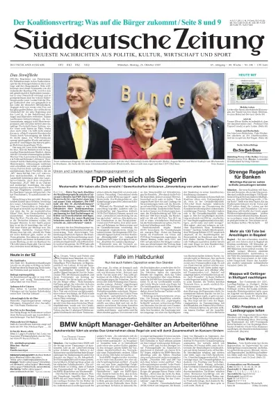 Sueddeutsche Zeitung vom 26.10.2009